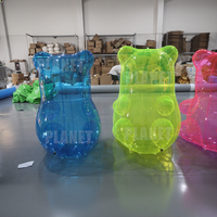 Chine Fabricant Géant Gummy Pvc Publicité Translucide Gonflable Ours Polaire Forme Mascotte pour la Décoration De Noël Événement