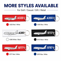 Porte-clés brodé personnalisé en promotion, étiquette brodée A320 avec logo sur mesure pour sac à dos, anti-perte