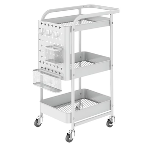 Carrito Organizador Multiusos de Acero con Ruedas y Estantes de Almacenamiento para Cocina y Baño - Product Image 1