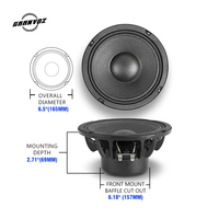 Haut-parleur de milieu de gamme en aluminium de 6,5 pouces, 150 W RMS, bobine vocale CCAW de 2 pouces, 4 avec anneau de Faraday, puissance maximale de 300 W pour système audio