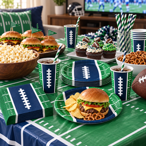 Juego de Vajilla de Papel Personalizado para Fiesta de Fútbol Americano, para el Día del Partido, Fiesta de BBQ, Reunión Familiar, Decoración - Product Image 2