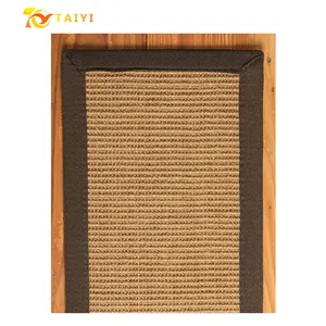 Yanmaz aşınmaya dayanıklı sisal kilim paspaslar doğal lateks destek Sisal halı ile merdiven basamağı halı