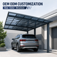 Abri de jardin extérieur imperméable, abri solaire robuste en polycarbonate, auvent pour jardin, parking, carport en aluminium