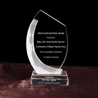 Fabrikpreis Weiße Mattglas-Kristall-Schild-Auszeichnung Trophäe