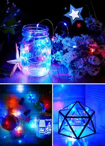 Copper Wire Fairy Lights 2M 20LED Garland Starry String Lights Battery Operated LED Firefly Lights Holiday Garland