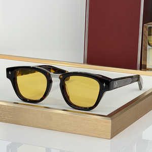 Lunettes de soleil rétro épaisses carrées, monture en acétate noir, verres gris foncé anti-UV, style mode homme, pour la conduite en extérieur et le style urbain - Product Image 3