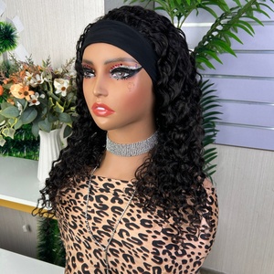 Band Jerry Curl Glueless <b>Wig</b> Non Lace <b>Wig</b> <b>Human</b> Hair <b>Wig</b> for Women Factory Price - Product Image 2