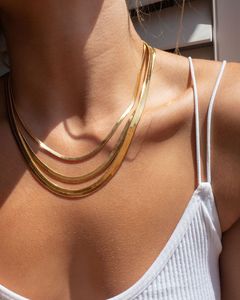 Cadena de Oro para Mujer, Chapada en Oro de <span class=keywords><strong>18k</strong></span>, Alta Calidad, Diseño Simple, 4mm 6mm 8mm, Cadena de Espiga - Product Image 6