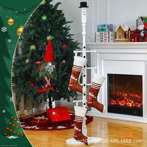 Christmas <b>Stocking</b> <b>Holder</b> Wooden Floor Standing 5 Tier Storage Rack For Holiday Decor - Product Image 3