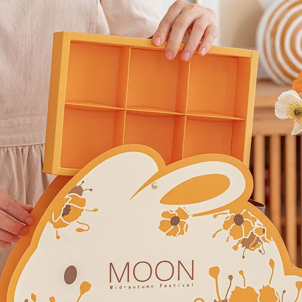 6pcs Portable Competitive Price Moon Cake Egg Yolk Crisp Packaging Crisp Biscuits Pastry Gift Paper Box With 6 Compartments