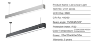 Ventes directes 1.2M 2.4M lumière pendante linéaire commerciale de rectangle de course continue pour le supermarché de bureau à domicile