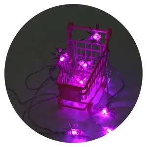 LED Indoor Decorative Battery Operated Halloween Spider String Lights
