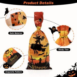 Sacchetti di Halloween Cellophane biscotti di plastica regalo sacchetto di caramelle dolcetto o scherzetto feste bomboniere forniture - Product Image 3