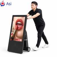 Affichage numérique étanche IP65 32/43/55 pouces LCD extérieur, cadre en A portable et pliable, 2000 nits de luminosité élevée, CMS intégré/en nuage