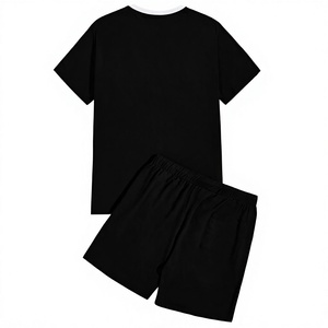 Conjunto de Camiseta y Pantalones Cortos de Punto de Spandex/Poliéster Rosa, Color Sólido, Ropa Casual para Niños - Product Image 4