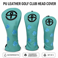 Housse de tête de club de golf en cuir PU, directement de l'usine OEM, imperméable, durable, avec bande élastique, logo imprimé, légère