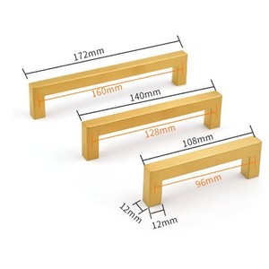 Stainless Steel Square Drawer Handles 96 128 160mm Minimalist <b>Cabinet</b> Furniture Hardware - Product Image 1