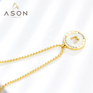 Nouveauté : Collier pour femme en acier inoxydable avec pendentif papillon et coquillage blanc - Product Image 3