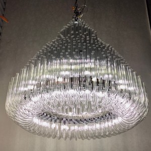 Lustre en <span class=keywords><strong>tube</strong></span> de verre de luxe de style européen, rond, personnalisé, pour hôtel, villa, club, salon, escalier, luminaire décoratif - Product Image 6