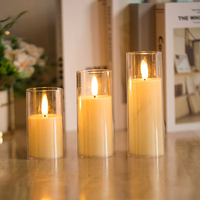 Bougies LED sans flamme à télécommande à 5 flammes pour l'ambiance des fêtes d'anniversaire, décorations de fêtes et de festivals