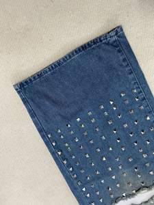 Pantalones Vaqueros Desgastados con Tachuelas, Estilo Vintage, para Hombre, Super Holgados, Estilo Vaquero, Color Azul - Product Image 4