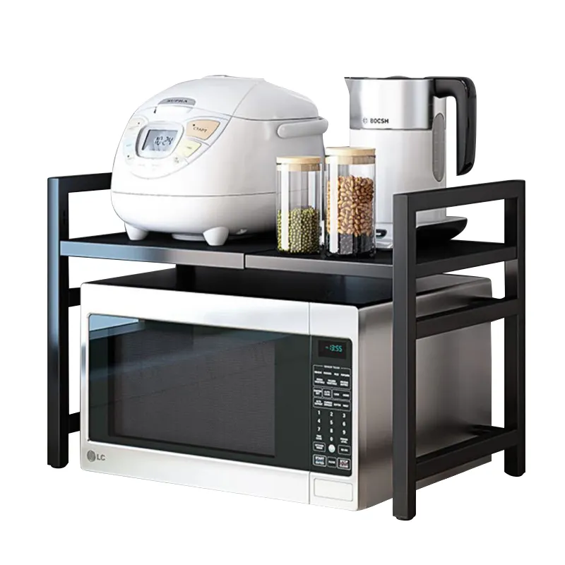 Hot sale in 2021 Kitchen Storage 2-tier Metal adjustable microwave oven rack kitchen shelf