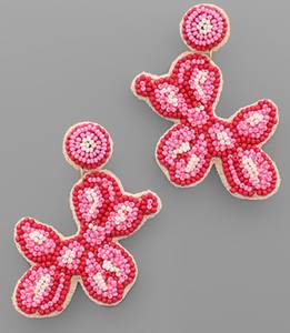 Boucles d'oreilles ballon chien déclaration perles <span class=keywords><strong>de</strong></span> rocaille rose <span class=keywords><strong>blanc</strong></span> cirque chiot boucles d'oreilles pour femmes bijoux - Product Image 3