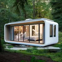 Maison préfabriquée moderne en conteneur maritime en acier de 20 pieds/40 pieds, populaire, cabine Apple, studio mobile extérieur, bureau, pod, maison, chambre à coucher.