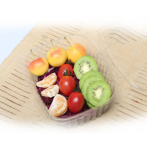 Z43 clear Plastic Salad Container Wholesale Pet Bowl for Fruit and Vegetable Noodle <strong>Tray</strong> with <strong>Fixed</strong> Lid - Product Image 4