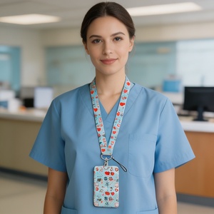 Set <span class=keywords><strong>Porta</strong></span> Badge da Lavoro Impermeabile in Nylon con Cordino da Collo e Cinghia Intrecciata per Studenti e Tessere Autobus - Product Image 6