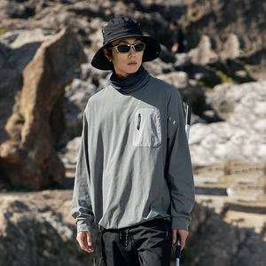 Suéter de manga larga para hombre con combinación de colores, nueva chaqueta tipo camiseta holgada para primavera 2025, absorción de humedad, secado rápido, protección solar - Product Image 2