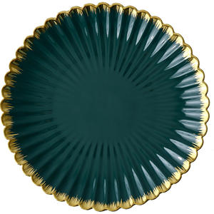 Moderne nordique ménage <span class=keywords><strong>chrysanthème</strong></span> plaque créatif rétro vaisselle en porcelaine ovale soupe bol saladier saveur plaque - Product Image 3