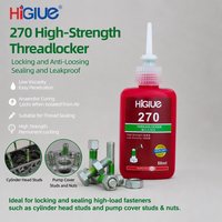 Colle anaérobie HiGlue Modèle 270 pour verrouillage de filetages, composé anti-vibration pour l'étanchéité des vis industrielles en métal