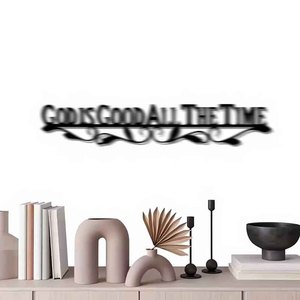 Dio è sempre buono - Decorazione da <span class=keywords><strong>parete</strong></span> in metallo cristiana con versetto biblico, arte della fede per casa, chiesa, ufficio, soggiorno - Product Image 1