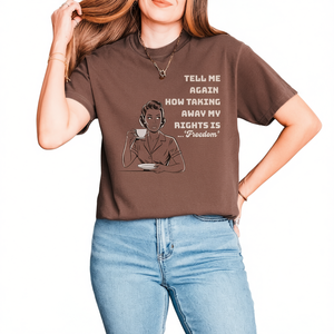 T-Shirt Femminista da Donna Comfort Colors, Manica Corta, Girocollo, 100% Cotone, Stampa Grafica 'Equal Rights', Abbigliamento Casual - Product Image 1