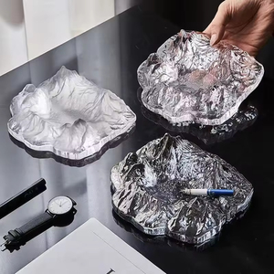 Cendriers en verre givré style iceberg, accessoires pour fumeurs, résistants aux chocs - Product Image 2
