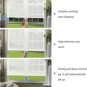 Stores enrouleurs filtrant la lumière sans cordon semi-transparents occultants solaires avec 5% d'ouverture, stores de fenêtre à arrêt libre pour la maison - Product Image 5
