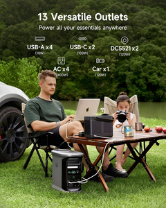 Centrale Électrique Portable 1500 LiFePO4 100W Solaire 2400W/1462Wh Générateur Solaire pour Voiture Onde Sinusoïdale Pure 4 Prises CA Recharge Complète en 1H Application Mobile - Product Image 4