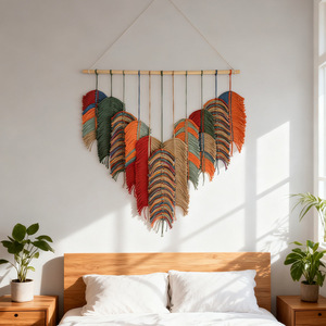 <span class=keywords><strong>Tapiz</strong></span> de Pared de Macramé con Diseño de Corazón Estilo Marroquí, <span class=keywords><strong>Tapiz</strong></span> Bohemio Colorido con Borlas para Cafeterías, Restaurantes, Regalos - Product Image 1