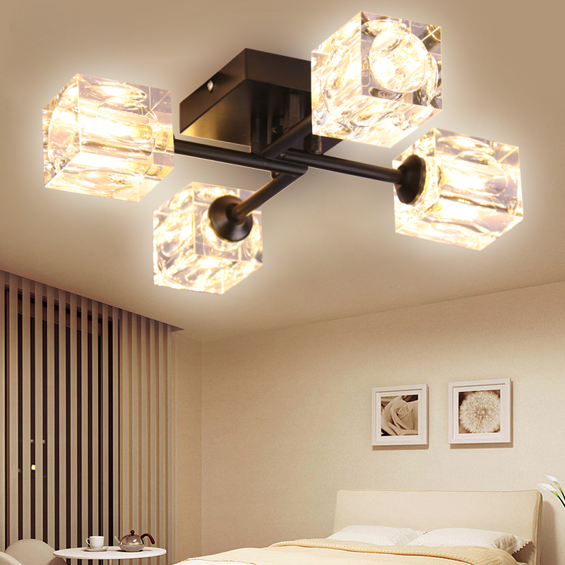 Modern Luxury Crystal Ceiling Chandelier Vintage LED Lights Living Room Dining Room Bedroom Kitchen Steel Base Switch Control