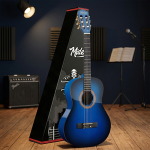 Guitarra Clásica Azul 4/4 con Varilla de Ajuste, Tapa de Abeto, Set Completo para Principiantes, Funda Acolchada |   Midex CG-270BL - Product Image 3
