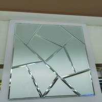 Modern 3D Gold Silver Beveled Glass Mosaic Tiles 3D Decorative Mirror Wall Panel for Kitchen Bathroom Hotel Pool Interior