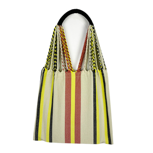 Borsa a Tracolla Casual di Design a Righe, Morbida e Capiente, con Nappine, Borsa da Spiaggia - Product Image 1