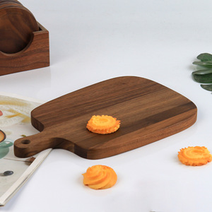 Planche à découper en bois de noyer noir 26x16x2cm avec poignée pour pain, pizza, steak, sushi, plateau rectangulaire - Product Image 1