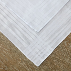 M002-A stampabile regalo di natale di nozze ricamabile grande quadrato 17 "x 17" fazzoletto di raso tessuto bianco cotone fazzoletto da uomo - Product Image 5