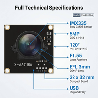 Cámara USB Superior de 5MP IMX335, 2592x1944, Gran Angular de 120 Grados, Gran Apertura, 1/2.8 Pulgadas, Compacta, Plug and Play, para Robótica, OEM, ODM