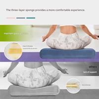 Coussin de yoga rectangulaire avec housse en velours lavable, support en éponge haute densité avec poignées latérales pour la pratique réparatrice