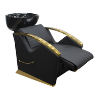 Fauteuil de Lavage Professionnel pour Salon de Coiffure avec Bac, Chaise de Barbier pour Shampoing
