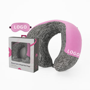 وسادة رقبة للسفر وردية بالجملة مع رغوة ذاكرة نقية للمنزل والمكتب والسفر واستخدام الطائرة وإكسسوارات السفر المريحة - Product Image 1