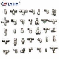 Raccord pneumatique mâle en acier inoxydable série PB 4-16 mm à trois voies, filetage mâle, pour air polyuréthane/nylon, fourni par l'usine LYHY